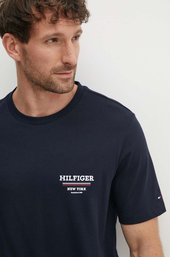 Ruházat Tommy Hilfiger pamut póló MW0MW36208 sötétkék