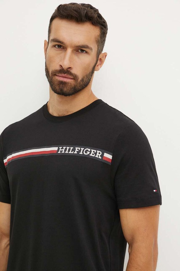 Tommy Hilfiger t-shirt in cotone sovrastampa nero MW0MW36739