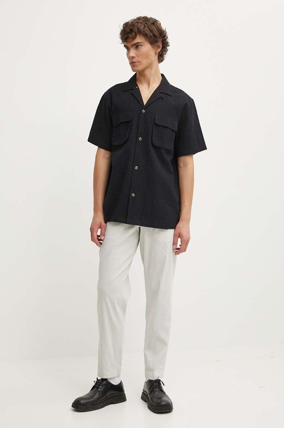 Les Deux camasa din bumbac LDM401086 negru AW24