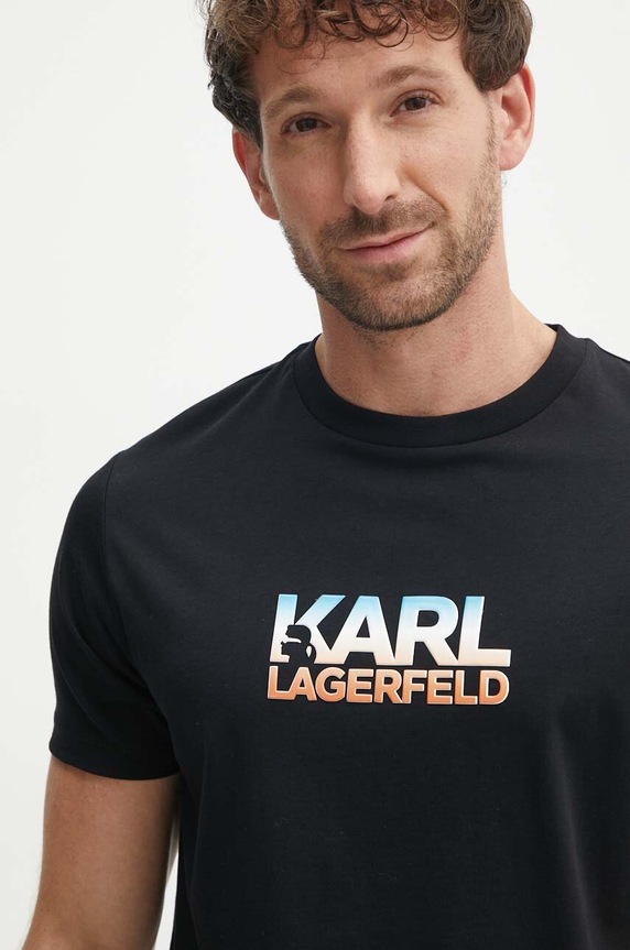 Karl Lagerfeld pamut póló fekete 543225.755404
