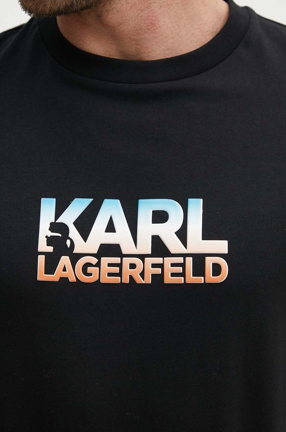Karl Lagerfeld pamut póló 543225.755404 fekete