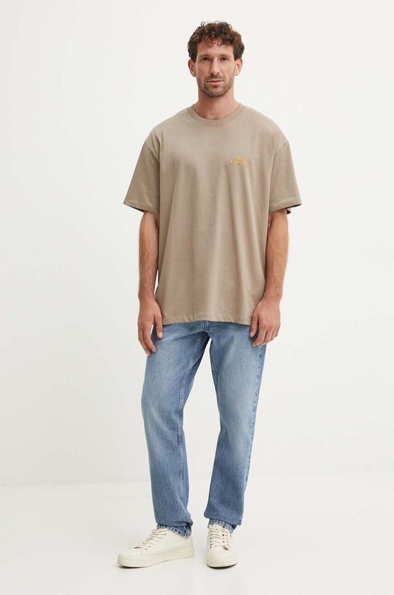 Bavlněné tričko Les Deux LDM101197 béžová AW24