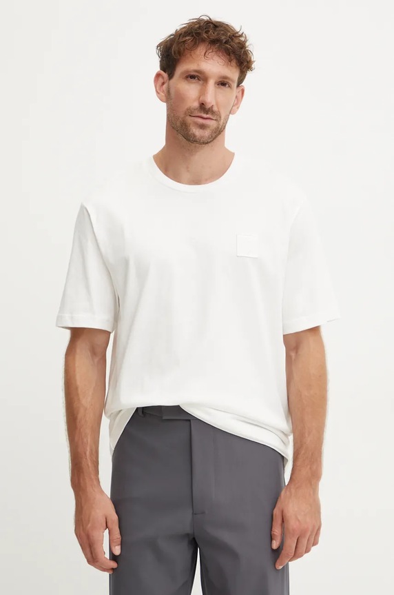 Iceberg t-shirt bawełniany bawełna beżowy F02E.6327