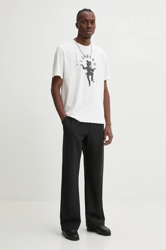 Iceberg t-shirt bawełniany F022.6327 beżowy AW24