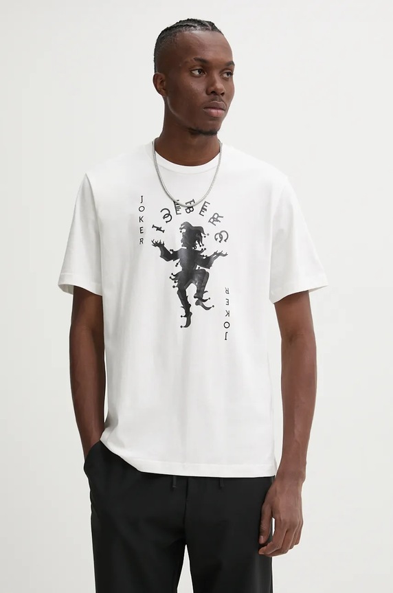 Iceberg t-shirt bawełniany beżowy F022.6327