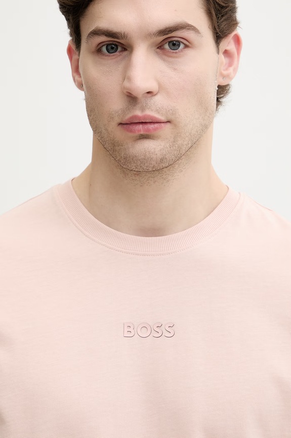 BOSS Green T-shirt ανδρικό βαμβακερό Tee 10 ροζ 50519368