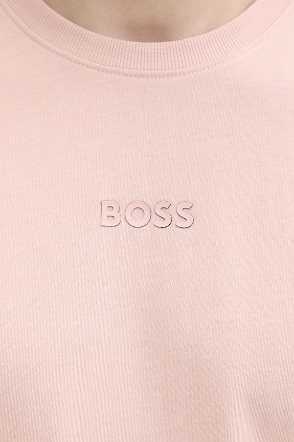 BOSS Green T-shirt męski bawełniany Tee 10 50519368 różowy