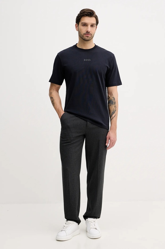 BOSS Green tricou bărbătesc bumbac Tee 10 50519368 bleumarin SS26