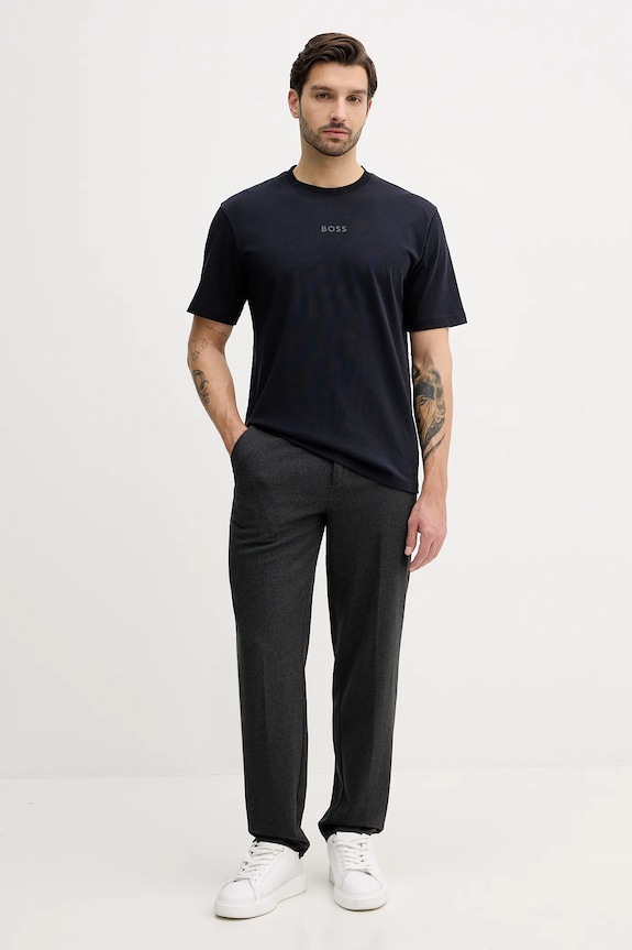 BOSS Green tricou bărbătesc bumbac Tee 10 50519368 bleumarin SS26