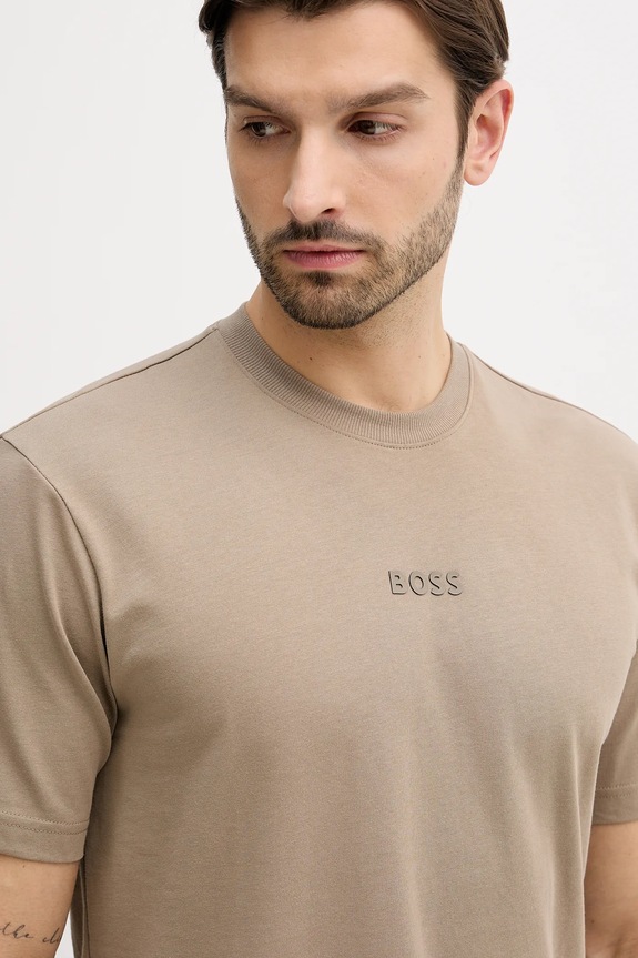 BOSS Green tricou bărbați bumbac Tee 10 bej 50519368