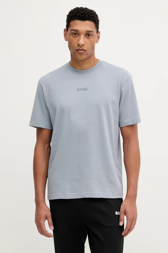 BOSS Green tricou bărbătesc din bumbac Tee 10 print albastru 50519368