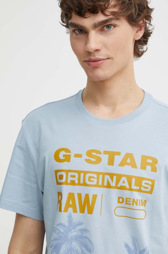 G-Star pamut póló kék D24681.336