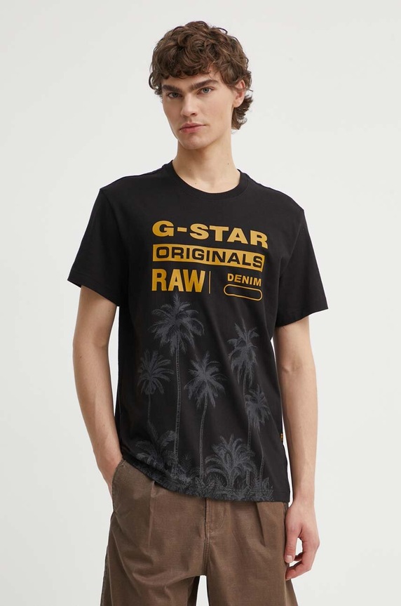 Bavlněné tričko G-Star černá D24681.336