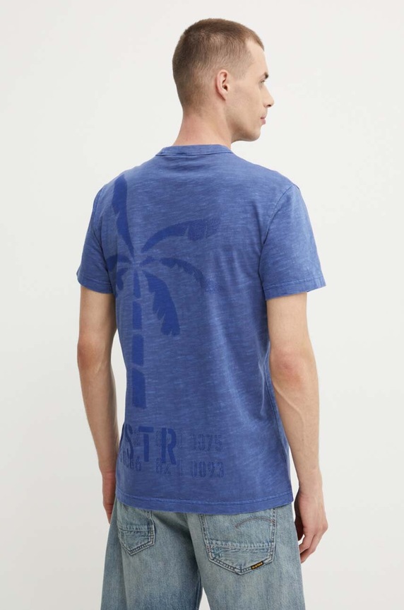 Odzież G-Star t-shirt bawełniany D24688.B256 niebieski
