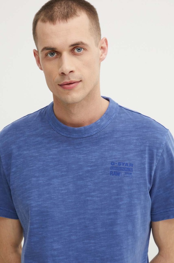 G-Star t-shirt bawełniany niebieski D24688.B256