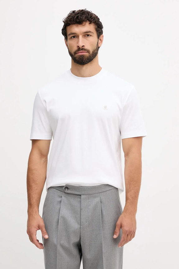 BOSS tricou din bumbac C-Taut 01 alb 50520298