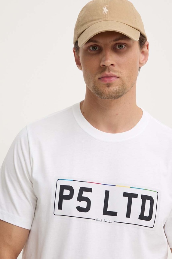 Bavlněné tričko PS Paul Smith bílá M2R.011R.NP4693
