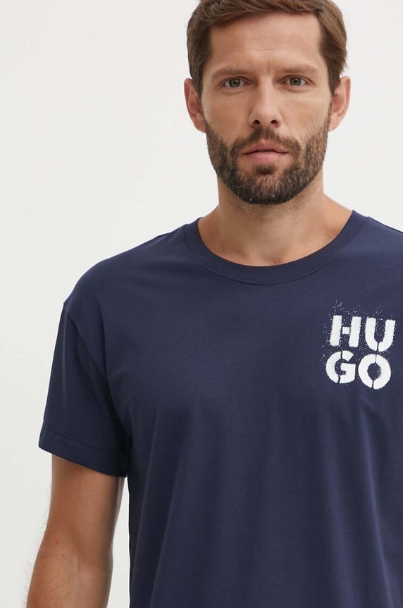 Tričko HUGO 50520463 tmavomodrá AW24