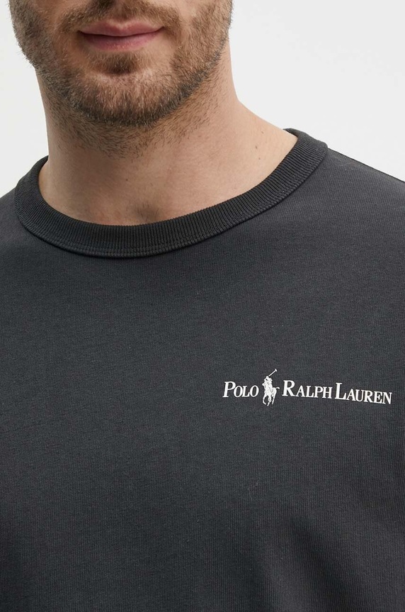 Βαμβακερό μπλουζάκι Polo Ralph Lauren 710950137 γκρί