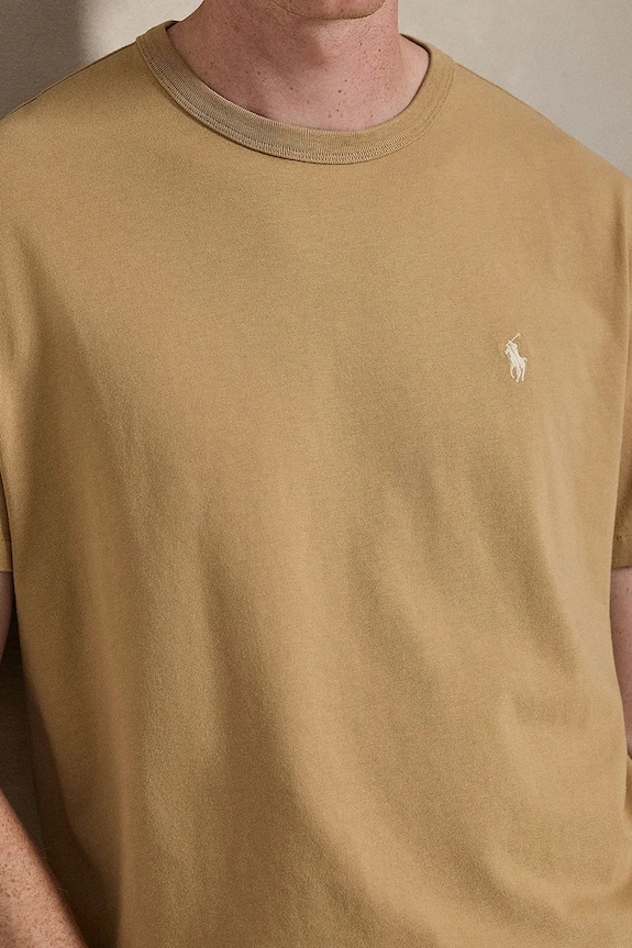Bavlnené tričko Polo Ralph Lauren 710916698 hnedá
