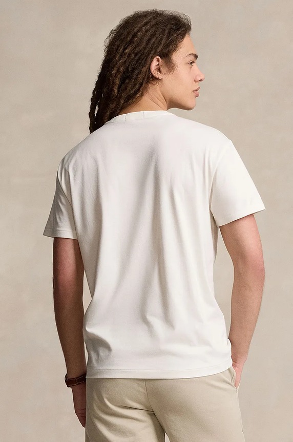 Βαμβακερό μπλουζάκι Polo Ralph Lauren 710941855 λευκό AW24