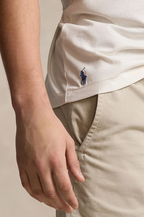 Βαμβακερό μπλουζάκι Polo Ralph Lauren λευκό 710941855