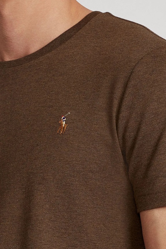 Polo Ralph Lauren t-shirt ανδρικό βαμβακερό καφέ 710740727