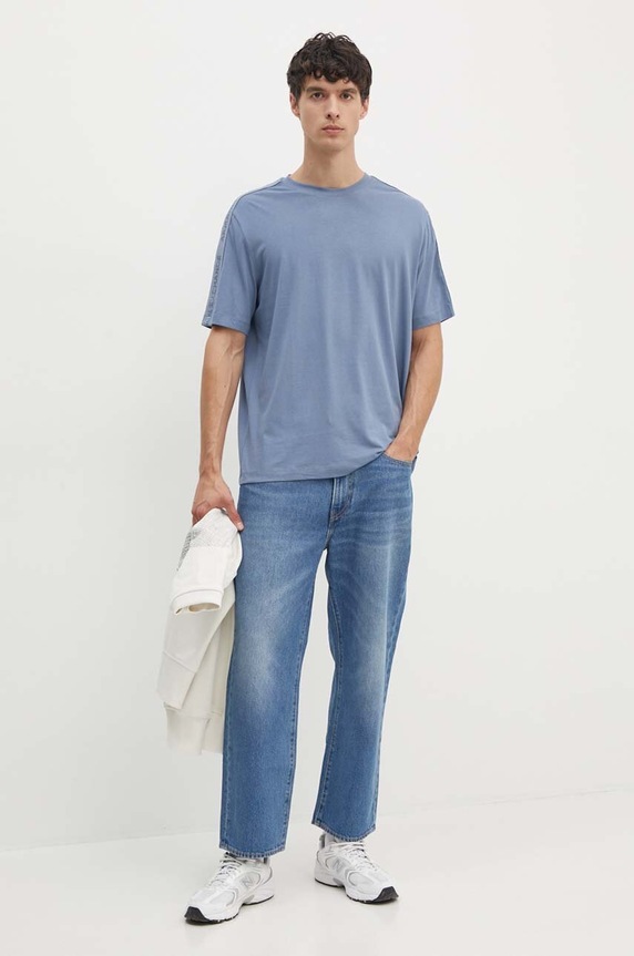 Armani Exchange t-shirt bawełniany 6DZTLA.ZJ9JZ niebieski AW24
