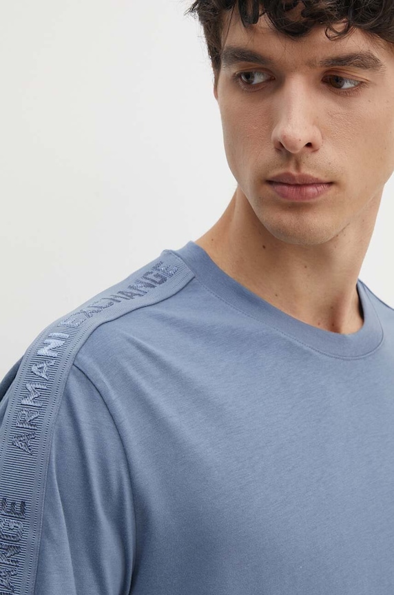 Armani Exchange t-shirt bawełniany niebieski 6DZTLA.ZJ9JZ