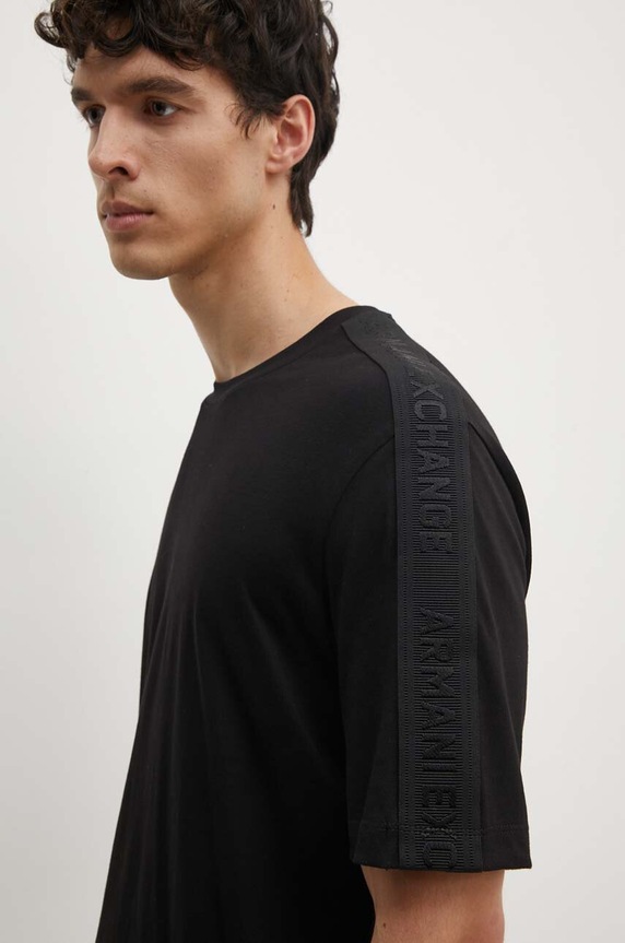Bavlnené tričko Armani Exchange relaxed čierna 6DZTLA.ZJ9JZ
