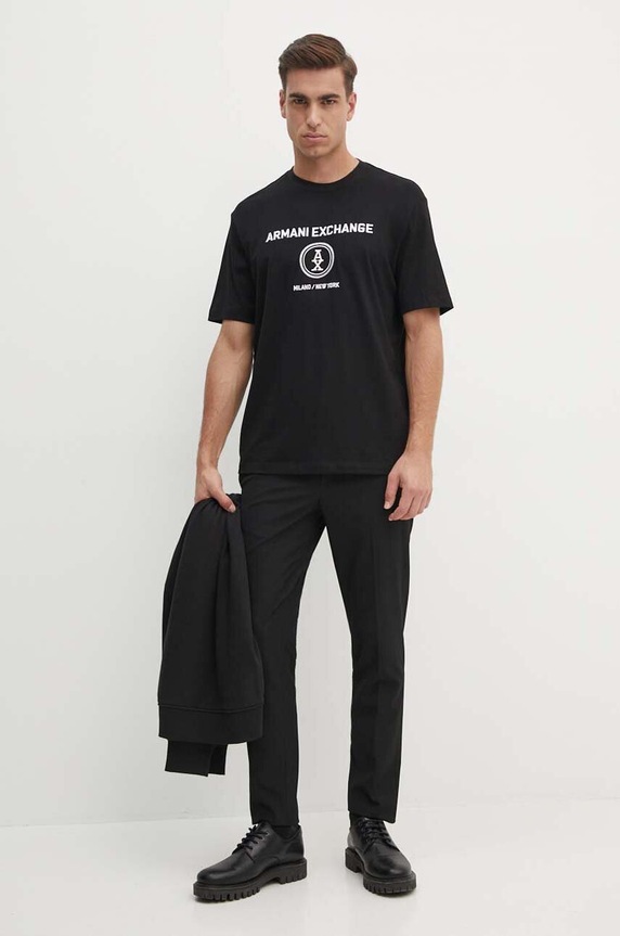 Pamučna majica Armani Exchange 6DZTLC.ZJ9JZ crna AW24