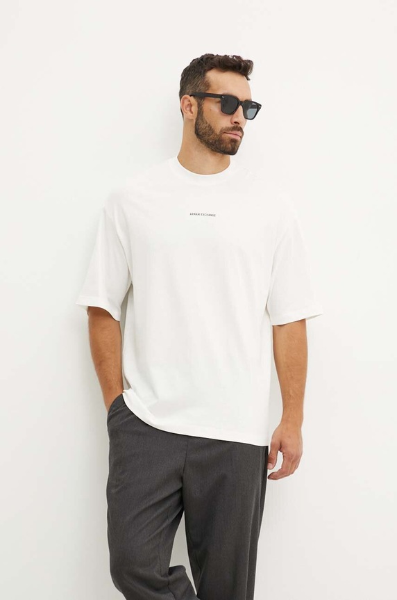 Armani Exchange t-shirt bawełniany 6DZTLS.ZJLFZ biały NC24