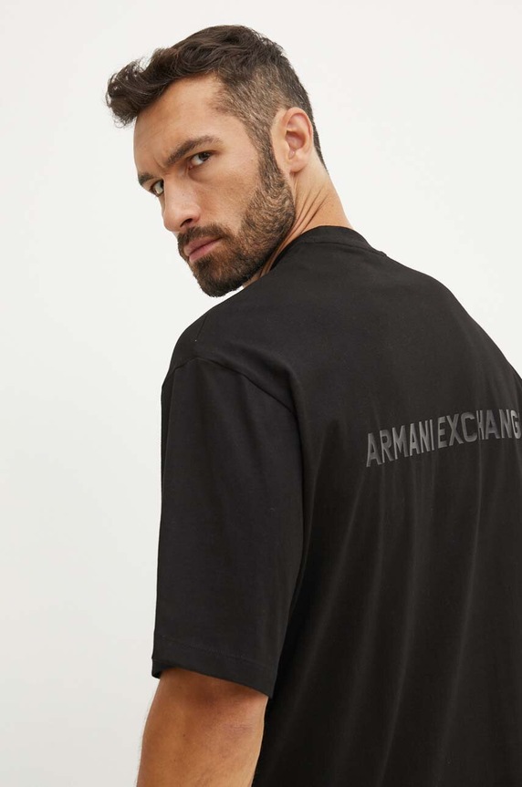 Odzież Armani Exchange t-shirt bawełniany 6DZTLS.ZJLFZ czarny