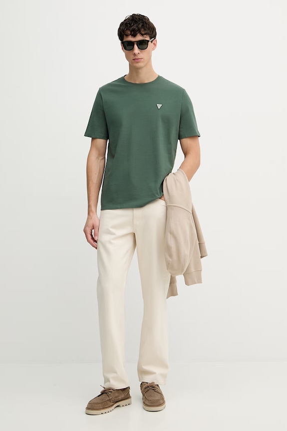 Guess tricou din bumbac M4YI0A.KCCM1 verde SS26
