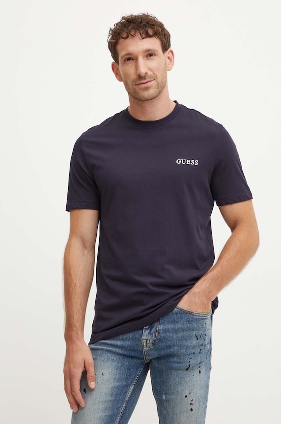 Хлопковая футболка Guess 3 шт хлопок тёмно-синий U4YG52.KCAM1