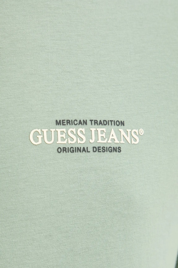 Βαμβακερό μπλουζάκι Guess Jeans M4YI55.K8HM0 πράσινο