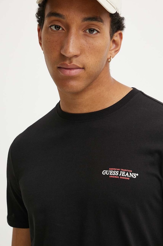 Bavlnené tričko Guess Jeans čierna M4YI55.K8HM0