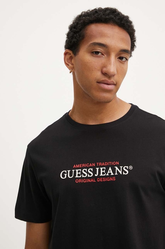 Guess Jeans t-shirt bawełniany czarny M4YI42.K8FQ4