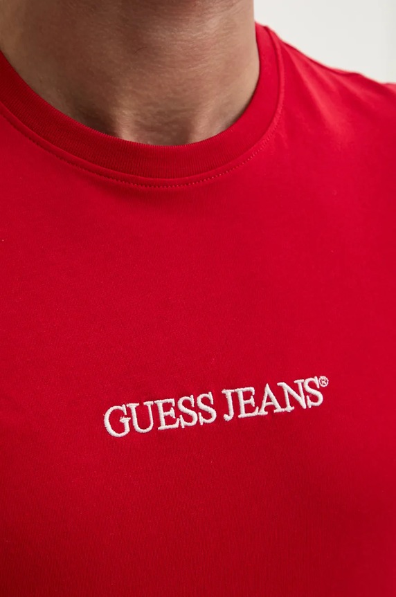 Βαμβακερό μπλουζάκι Guess Jeans M4YI52.K8HM0 κόκκινο