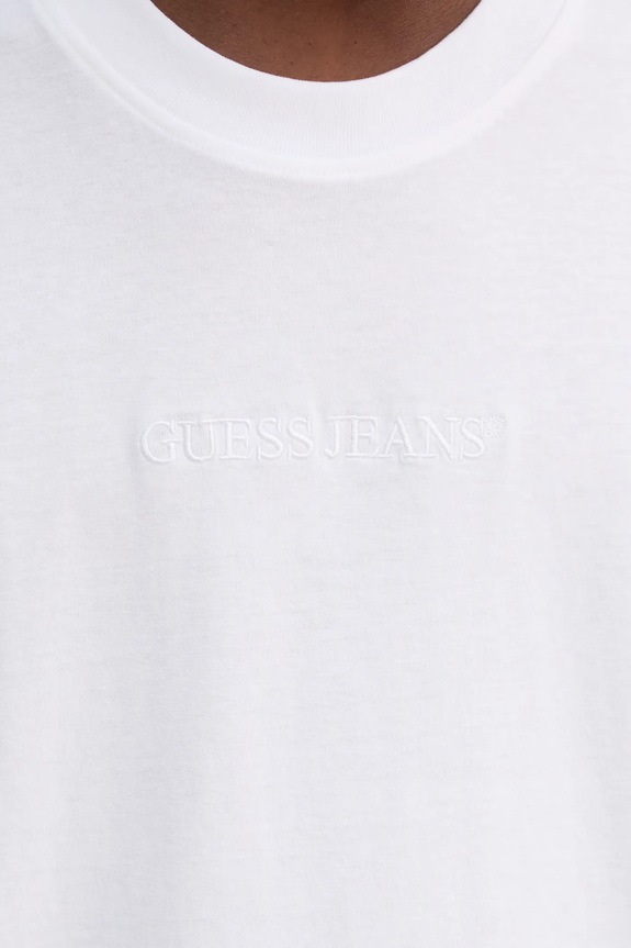 Βαμβακερό μπλουζάκι Guess Jeans M4YI44.K8FQ4 λευκό