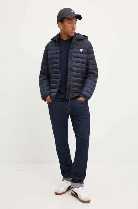 Βαμβακερό μπλουζάκι Guess Jeans M4YI44.K8FQ4 σκούρο μπλε SS26