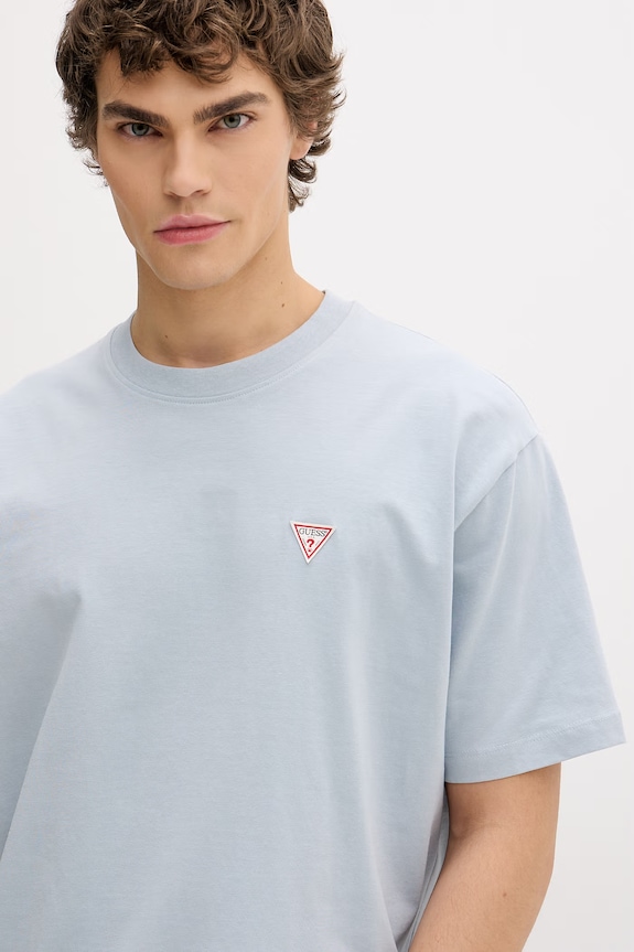 Bavlnené tričko Guess Jeans modrá M4YI46.K8FQ4