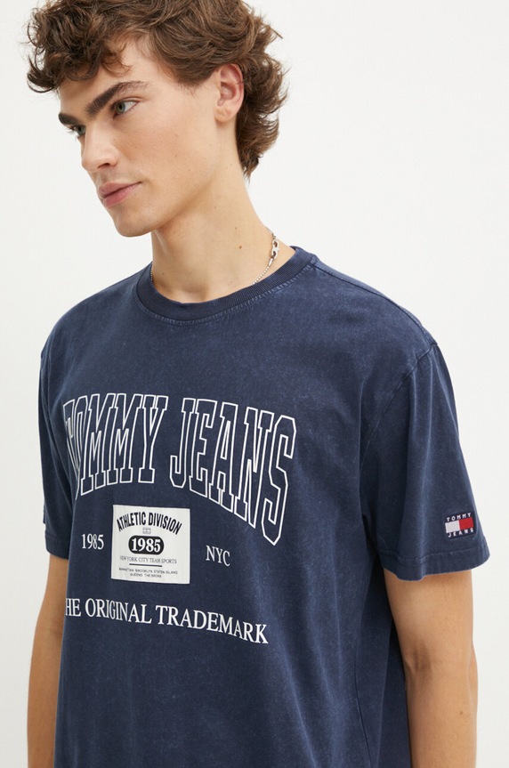 Tommy Jeans tricou din bumbac bleumarin DM0DM19198