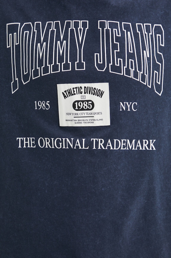 Tommy Jeans tricou din bumbac DM0DM19198 bleumarin