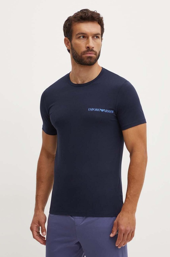 Emporio Armani Underwear t-shirt lounge 2-pack z elastanem granatowy 111267.4F717