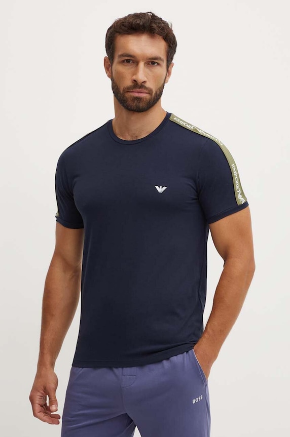 Emporio Armani Underwear t-shirt lounge z elastanem granatowy 111890.4F717