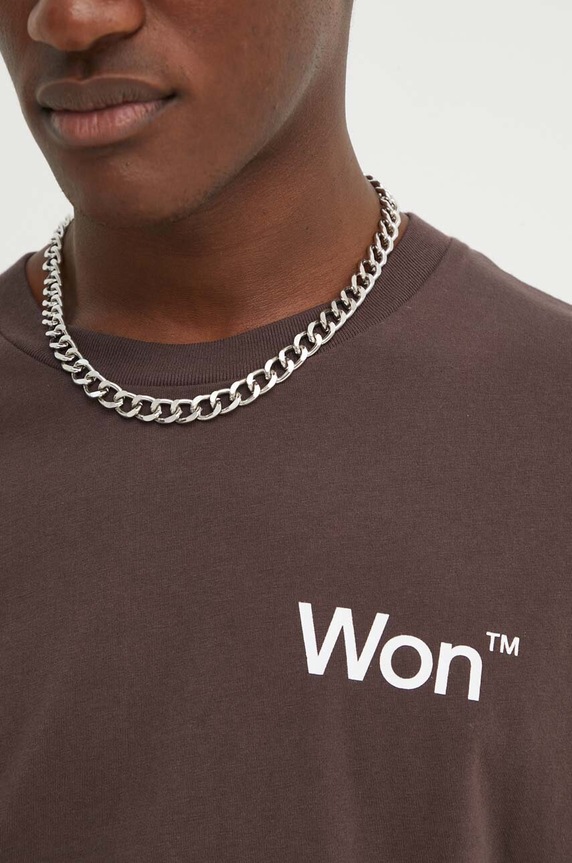 Won Hundred t-shirt bawełniany 3101.12063 brązowy