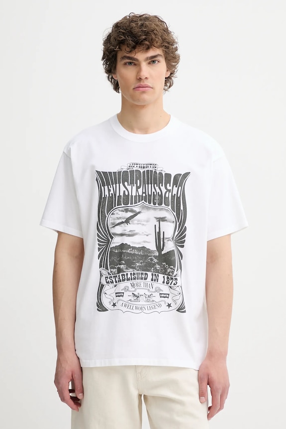 Levi's t-shirt męski bawełniany biały 87373