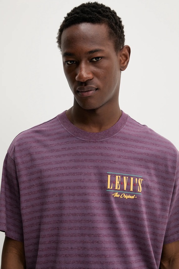 Odzież Levi's t-shirt męski bawełniany 87373 fioletowy
