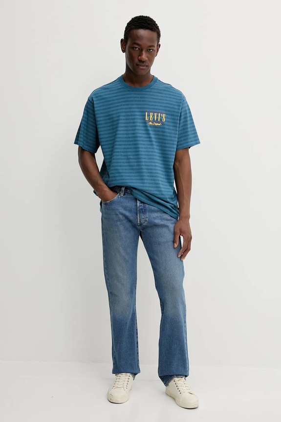 Levi's t-shirt męski bawełniany 87373 turkusowy SS26